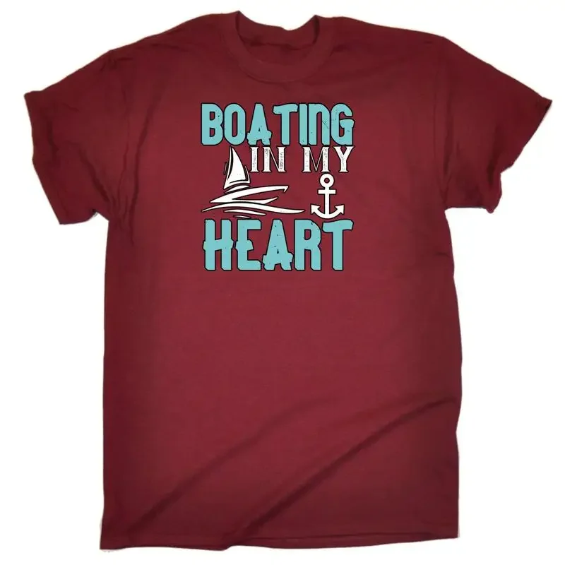 Boating In My Heart Sailing Mens Funny Novelty T Shirt