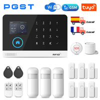 PGST Smart Home Tuya WIFI GSM Alarm System Wireless Smart Life APP 433MHz Safe Security Door Sensor Siren Alexa
