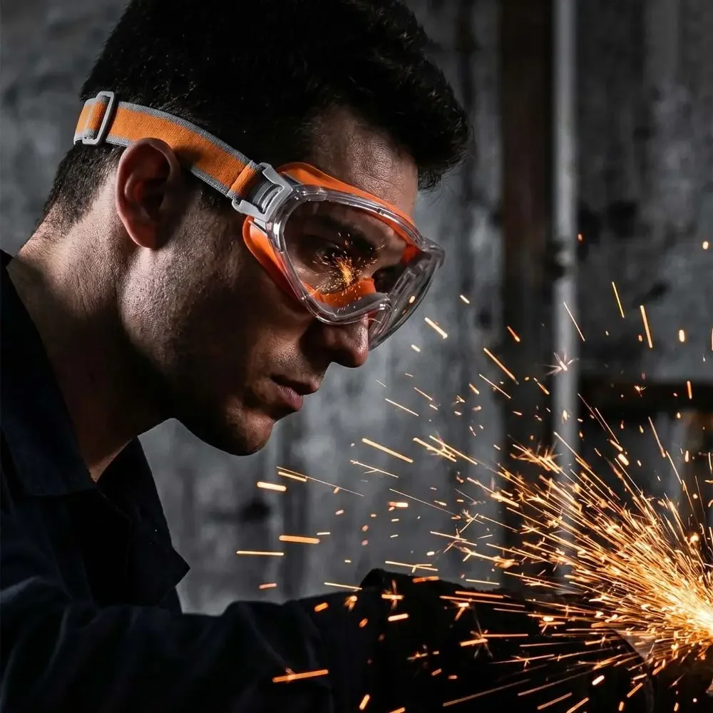 Anti Scratch Safety Glasses Lightweight Silicone Frame Protective Eyewear Splash Proof Clear Lens Anti Fog Goggles Work Safety