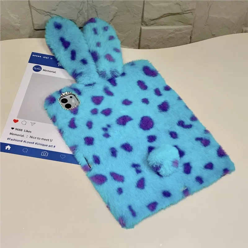 

Fluffy Leopard Bunny Tablet Case For Huawei MatePad Pro Air 12.6/13.2 11.5S 2021 2022 2023 2024 2025 with Pen Holder Cover