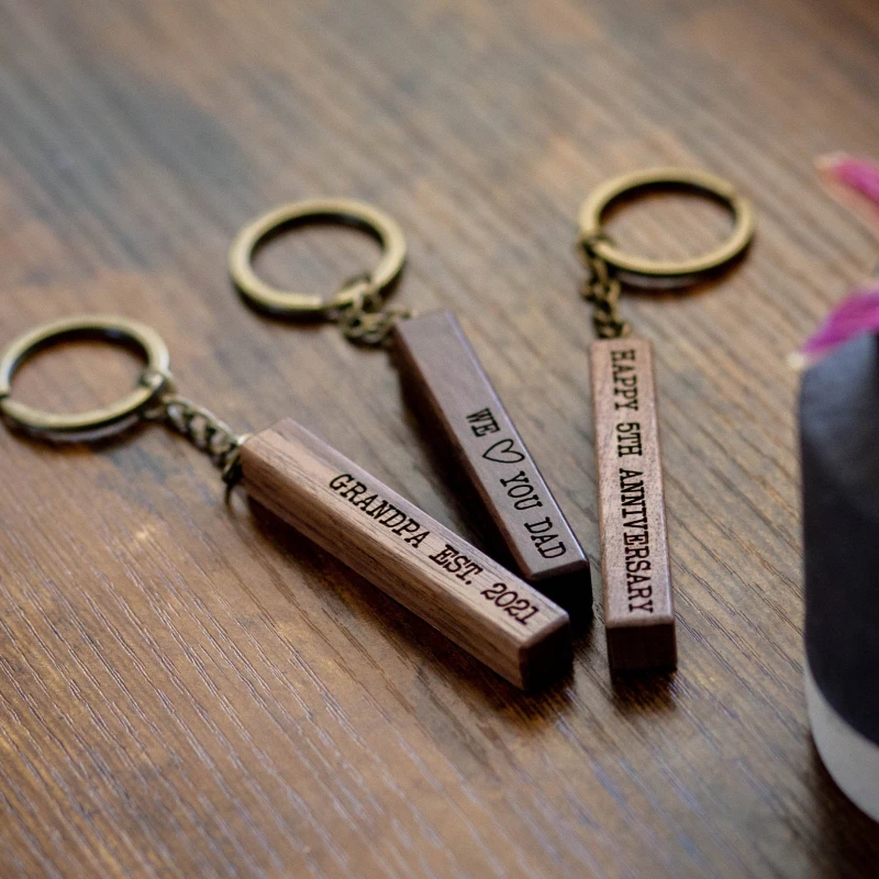 Personalized 4 Sided Bar Keychain