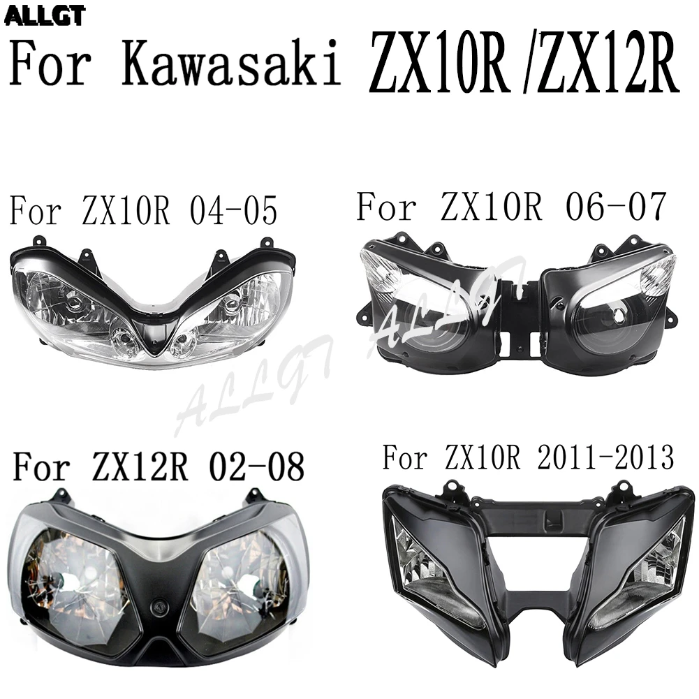 Motorcycle Front Headlamp Headlight Assembly For Kawasaki ZX10R ZX12R  2004 2005 2006 2007 2008 2009 2010 2011 2012 2013