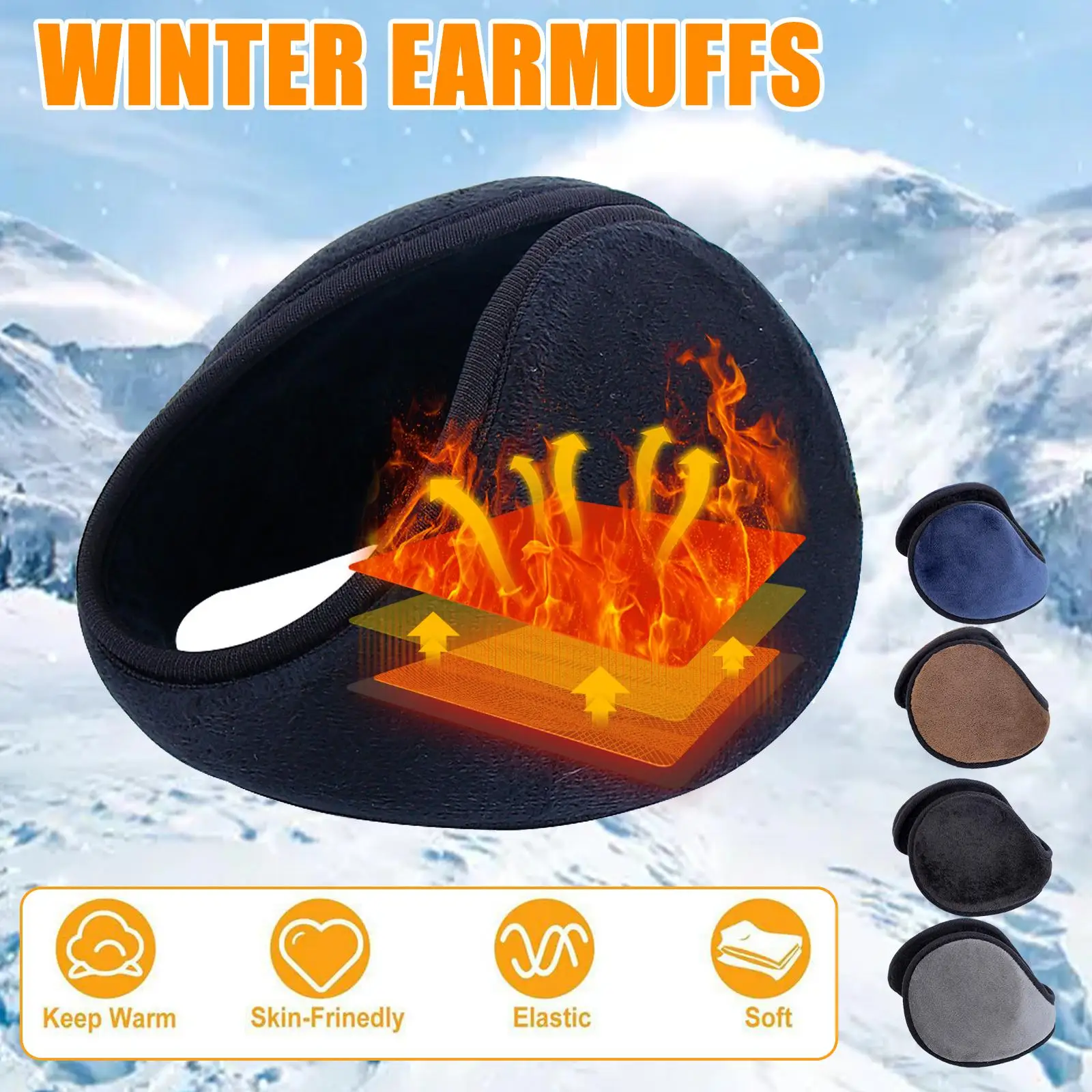 Earmuffs grossos de veludo para homens e mulheres, ciclismo, velo, pele de coelho, protetor de ouvido, macio, quente, ao ar livre, ciclismo, inverno