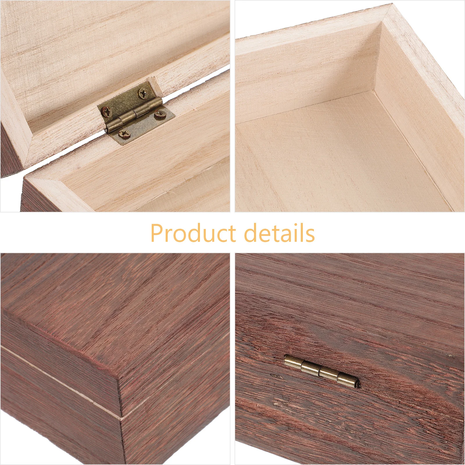 

Delicate Wooden Storage Chest Simple Practical Container for Jewelry Keepsake Retro Box Dust Proof with Lock