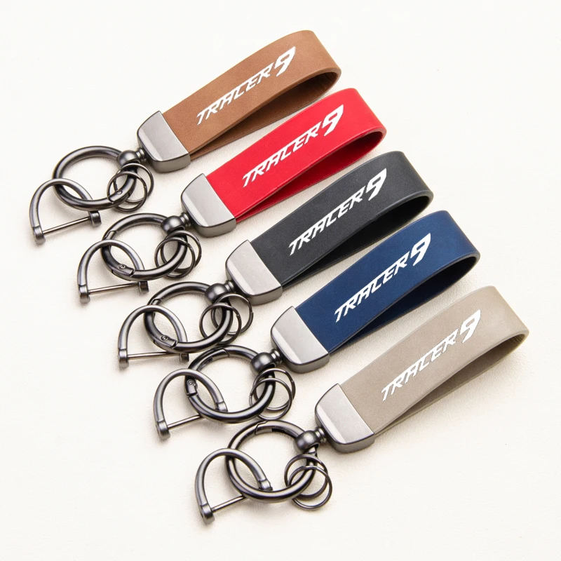 

For Yamaha TRACER9 GT TRACER 9 Fantastic Skin feel leather metal keychain