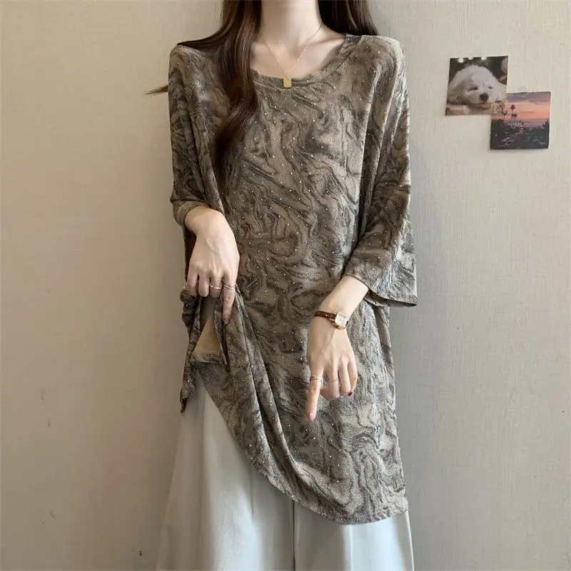 

Tie Dye Plus Size Loose Street Casual Pullovers Tops Summer New Short Sleeve Fashion T Shirts Korean Lazy Style Women Clothing