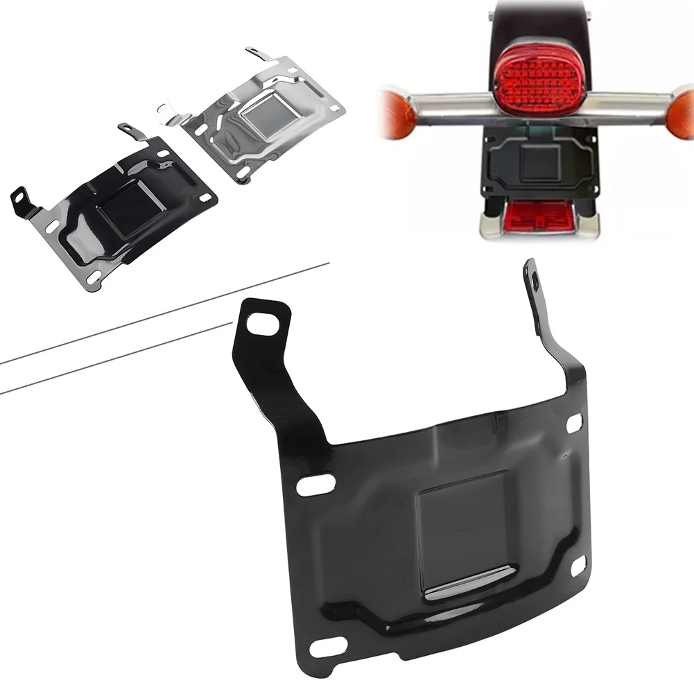 1Pcs Motorcycle License Plate Relocation Mount Support Aluminum Black/Chrome For Harley Heritage Softail Classic FLSTC 1986-2006