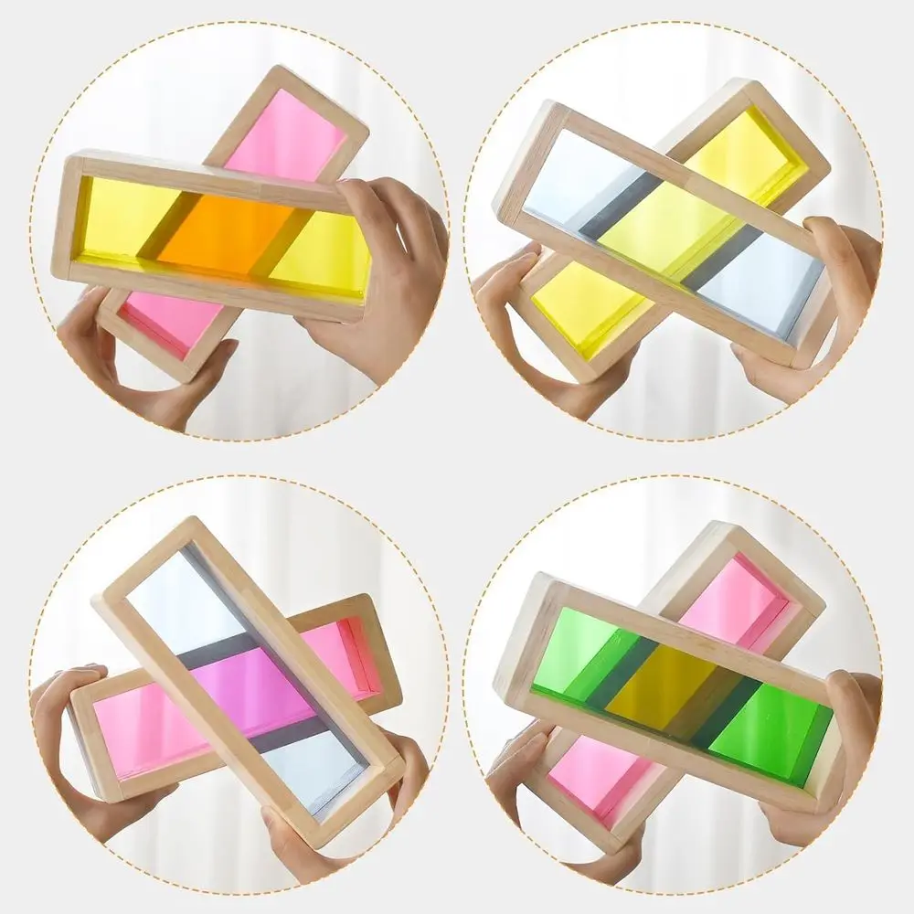 บล็อกหน้าต่างสีรุ้งสำหรับเด็กเล็ก 36 ชิ้น: ของเล่นเสริมพัฒนาการแบบมอนเตสซอรี่สำหรับการเรียนรู้ STEM และการเรียงซ้อนสำหรับเด็ก