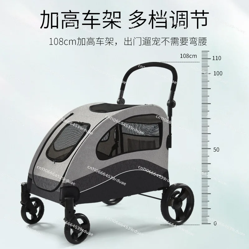 Medium and large multi-functional pet trolley Multi-cat dog outdoor convenient dog trolley