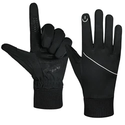 MOREOK-Gants thermiques à écran tactile coupe-vent pour hommes et femmes, gants chauds pour la conduite, le cyclisme, l'équitation, la course à pied, l'hiver