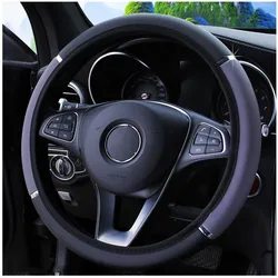 Anti Slip Auto Decoration PU Leather Steering Covers Car-styling Universal Car Steering Wheel Cover 37-38cm Diameter
