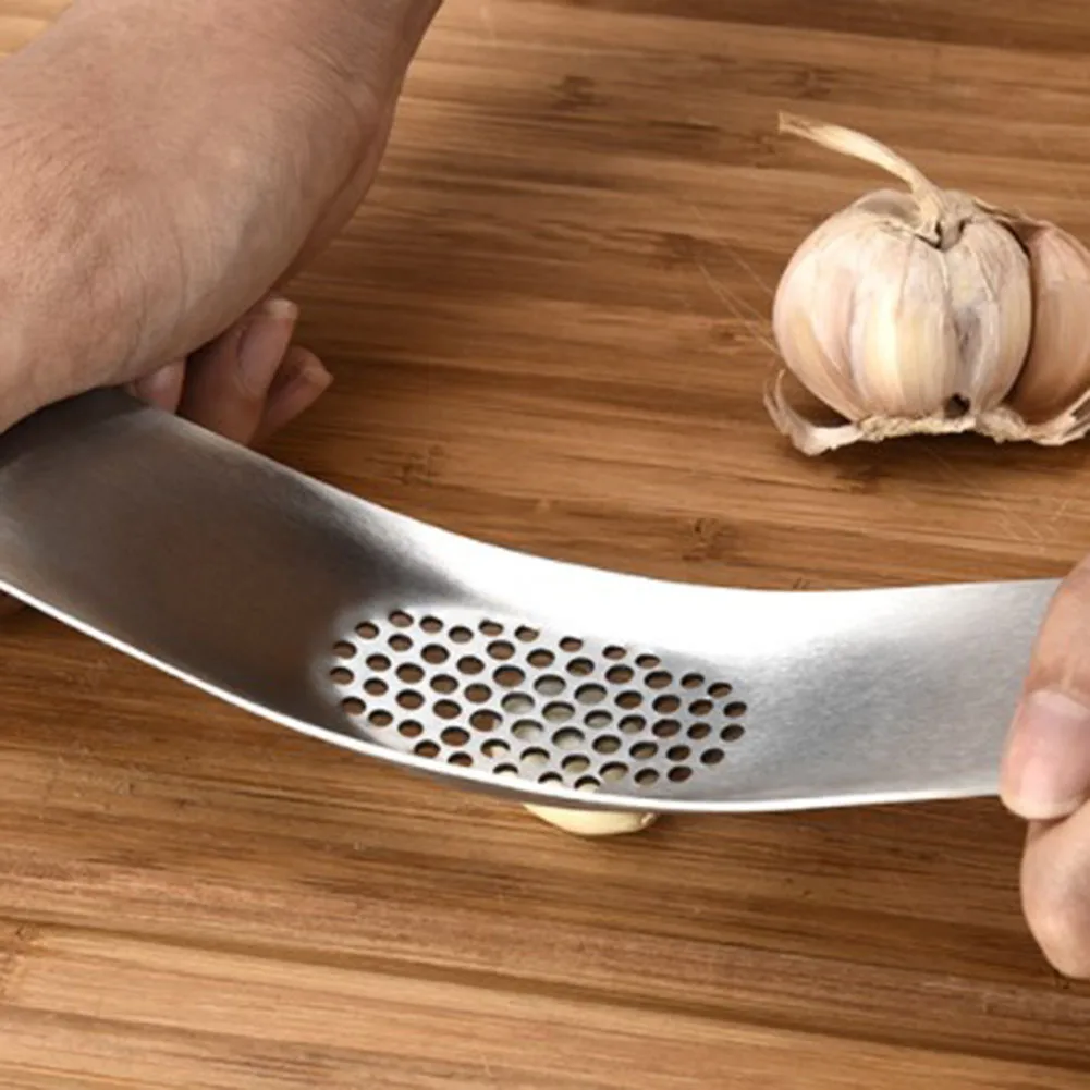 Kitchen Tools Gadgets Stainless Steel Garlic Rocker Crusher Mincer Press Garlic Crusher Handle Garlic Home Supplies