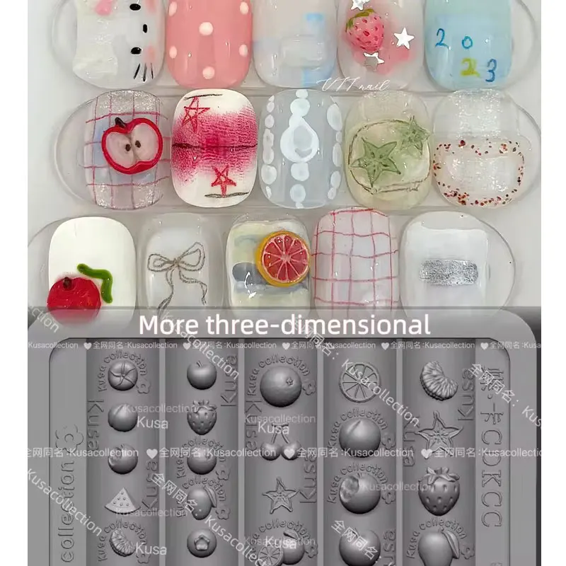 

1pc Fruitland Dessert House 3D Acrylic Mold Nail Art Decoration Nails DIY Design Silicone Nail Template Nail Mold