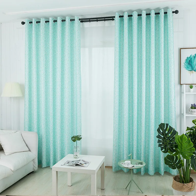 

Modern simple pastoral thickened finished curtains living room bedroom balcony bay window floor modern
