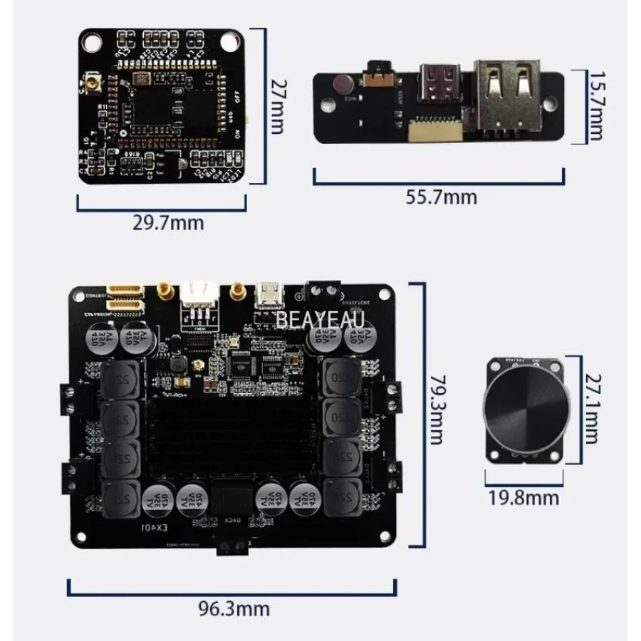 4.1DSP Bluetooth zesilovač deska TPA3116+QCC5125 50W*4+100W subwoofer audio zesilovač 2 v a 5 vyndat elektronický frekvence