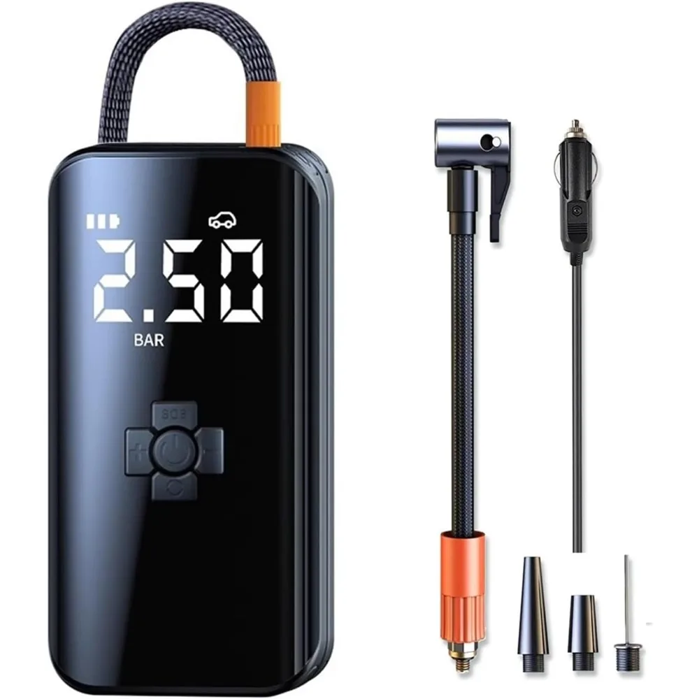 120 واط ضاغط هواء للسيارة اللاسلكية مضخة هواء منفاخ الإطارات الكهربائية ، متوافق مع دراجة نارية دراجة قارب كرات الإطارات التلقائية #1
