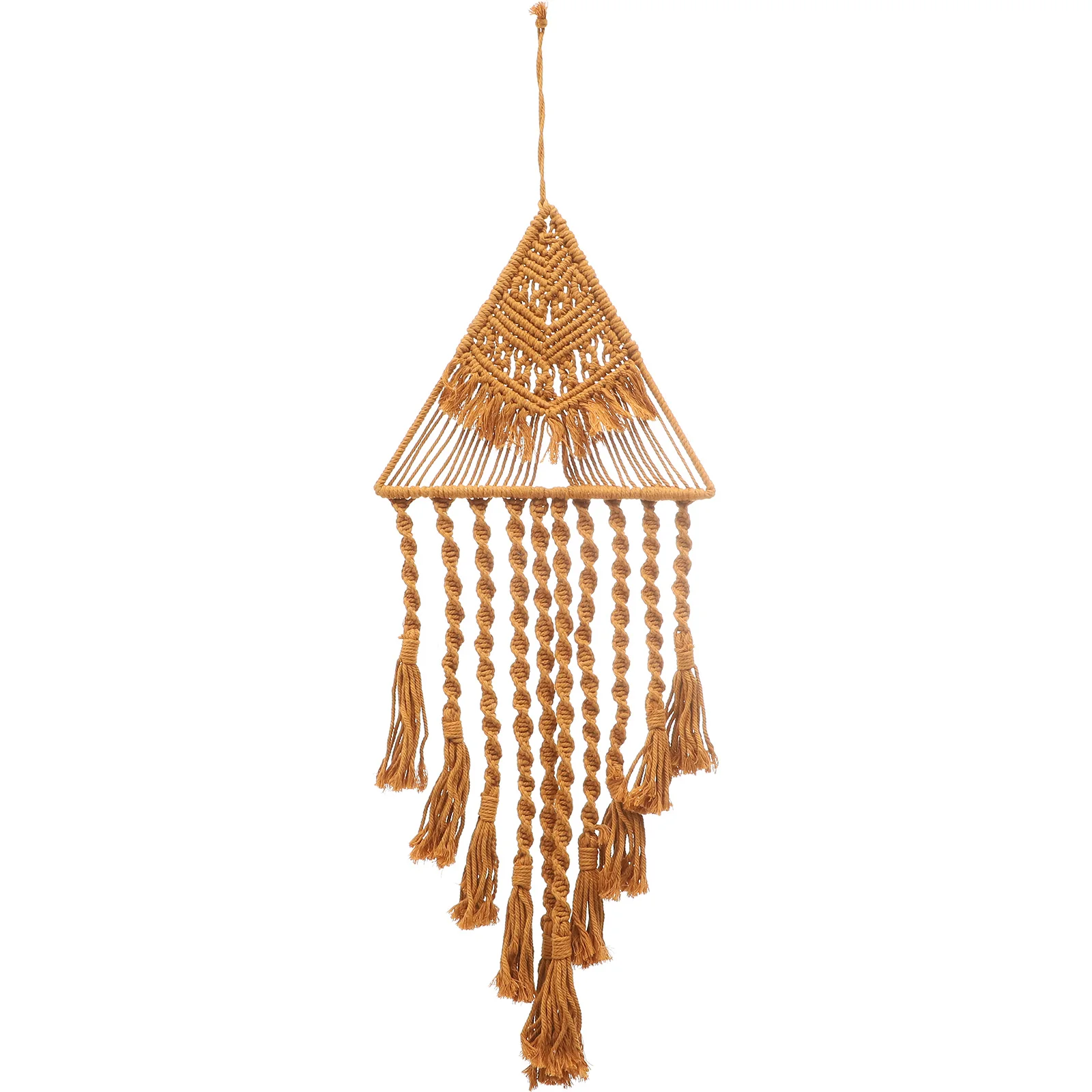 

Macrame Wall Decor Bohemian Style H Woven Tapestry Dreamcatcher Hanging Coffee Woven Tassel Triangle
