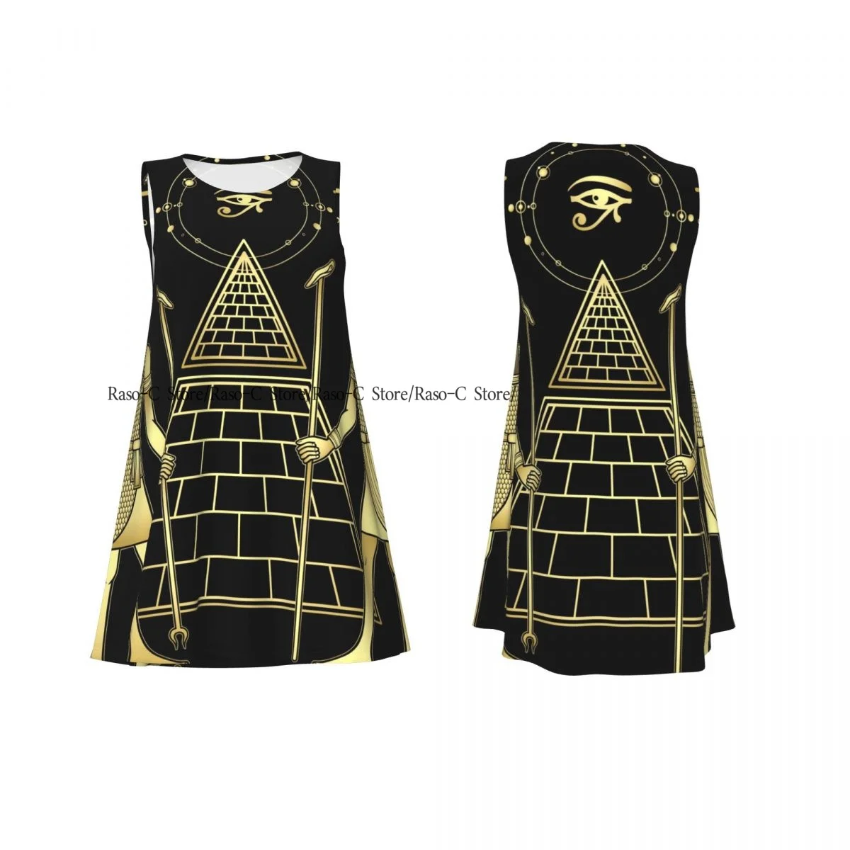 レディースドレスエジプト神ラとセス夏カジュアルTシャツビーチカバーアップタンクドレス