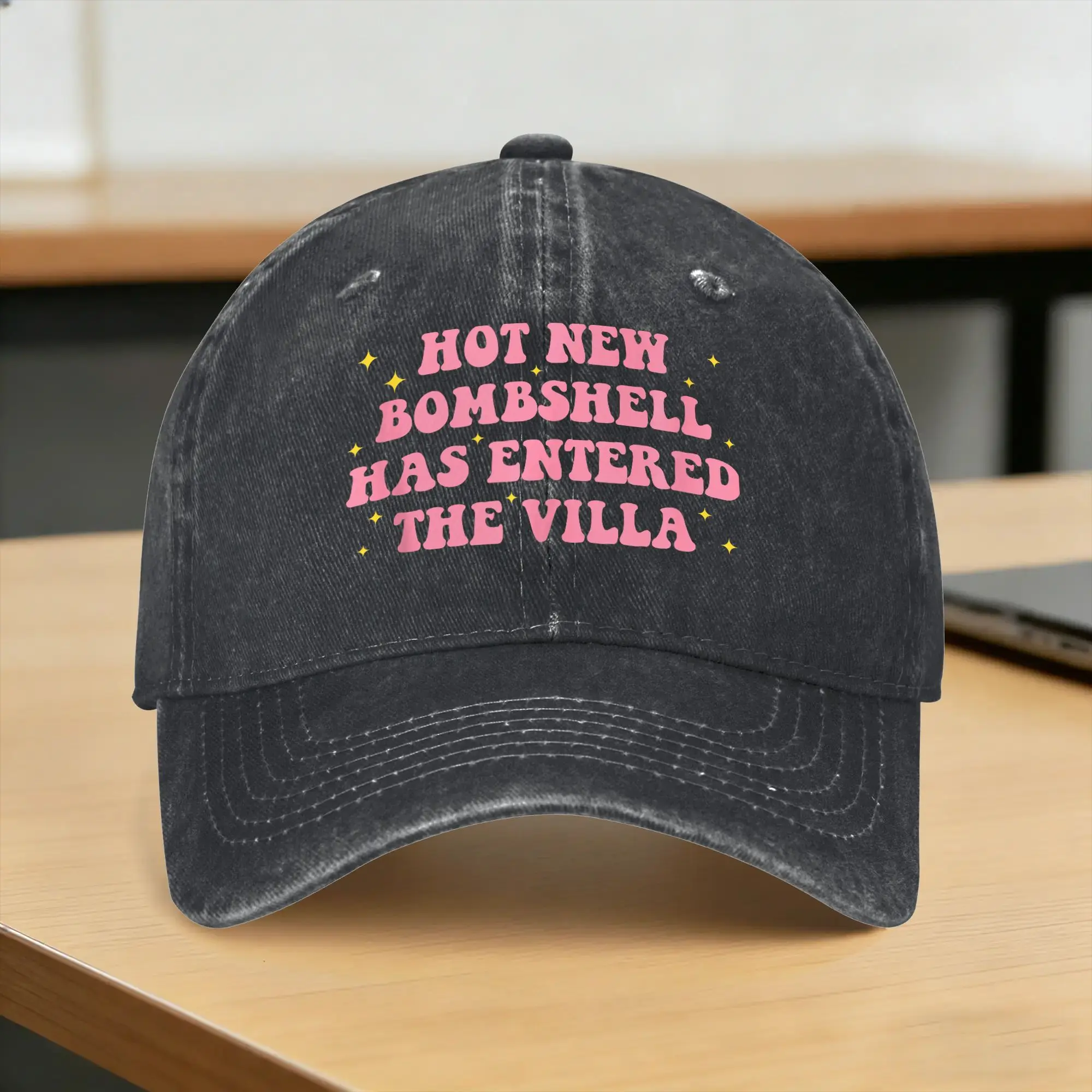 Hot New Bombshell Has Entered The Villa Baseball Cap Sun  Hunting Camping Breathable Washed Trucker Hat  Casual Snapback Cap