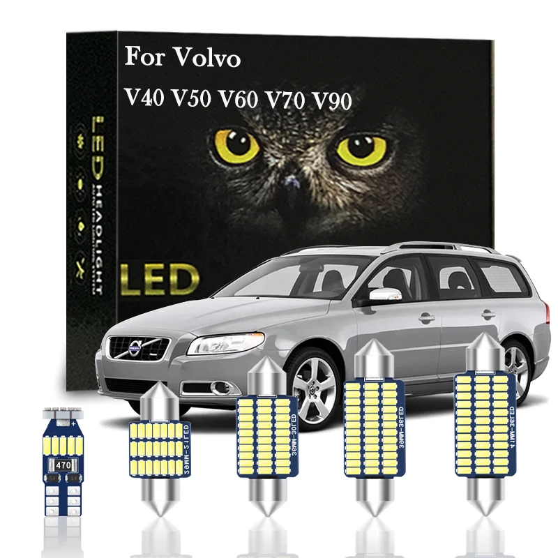 

For Volvo V40 V50 V60 V70 V90 2001 2002 2005 2008 2011 2012 2015 2018 2019 Wagon Canbus LED Interior Light Accessories