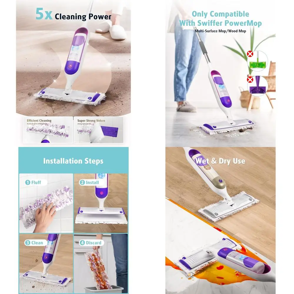 

Swiffer Power Mop Replacement Pads, 48-Pack, Unscented, Thickened, Multi-Surface Floor Cleaning