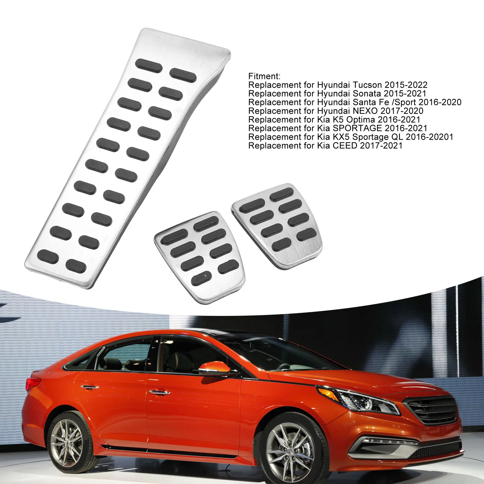 Gas Brake Pedal Pads Easy Installation Car Pedal Pad Cover Replacement Improve Drive Control Long Lifespan