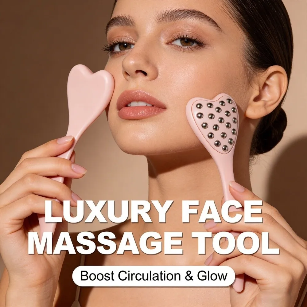 20 Beads Design Point Pressing Massager Reduce Puffiness Skin Scraping Facial Roller Face Lifting and Tightening