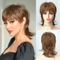 12 inch Synthetic Pixie Cut Wig With Bangs Curly Black Blonde  Natural Fake Hair  Wigs For Women Daily Party Cosplay Costume Use