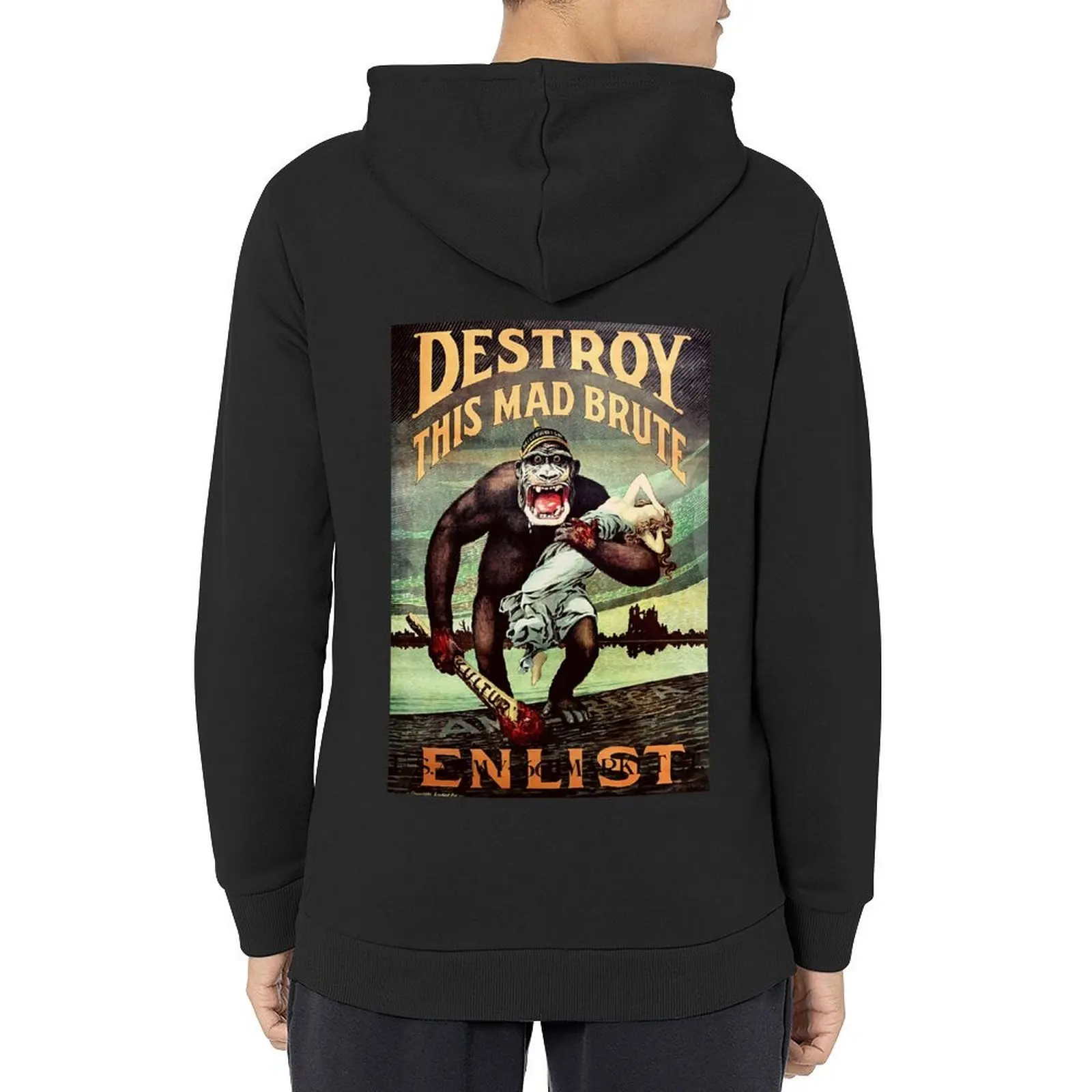 

Destroy this mad brute Enlist Hoodie korean autumn clothes men's sweat-shirt men's winter sweater mens clothes hoodie oversize