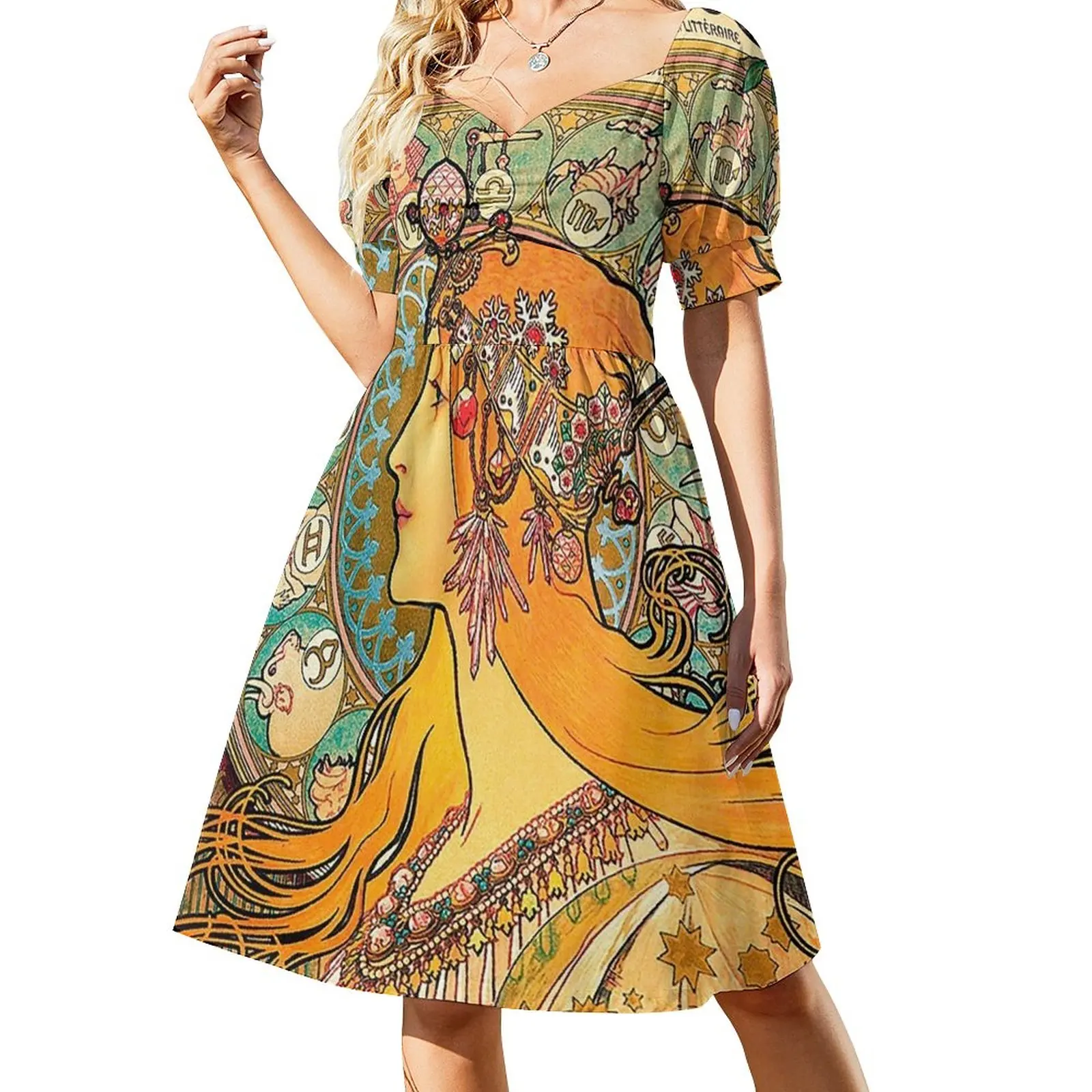 

HD. Zodiac (Second version), by Alphonse Mucha (1896) HIGH DEFINITION Dress women's summer dresses 2023 clothes for woman