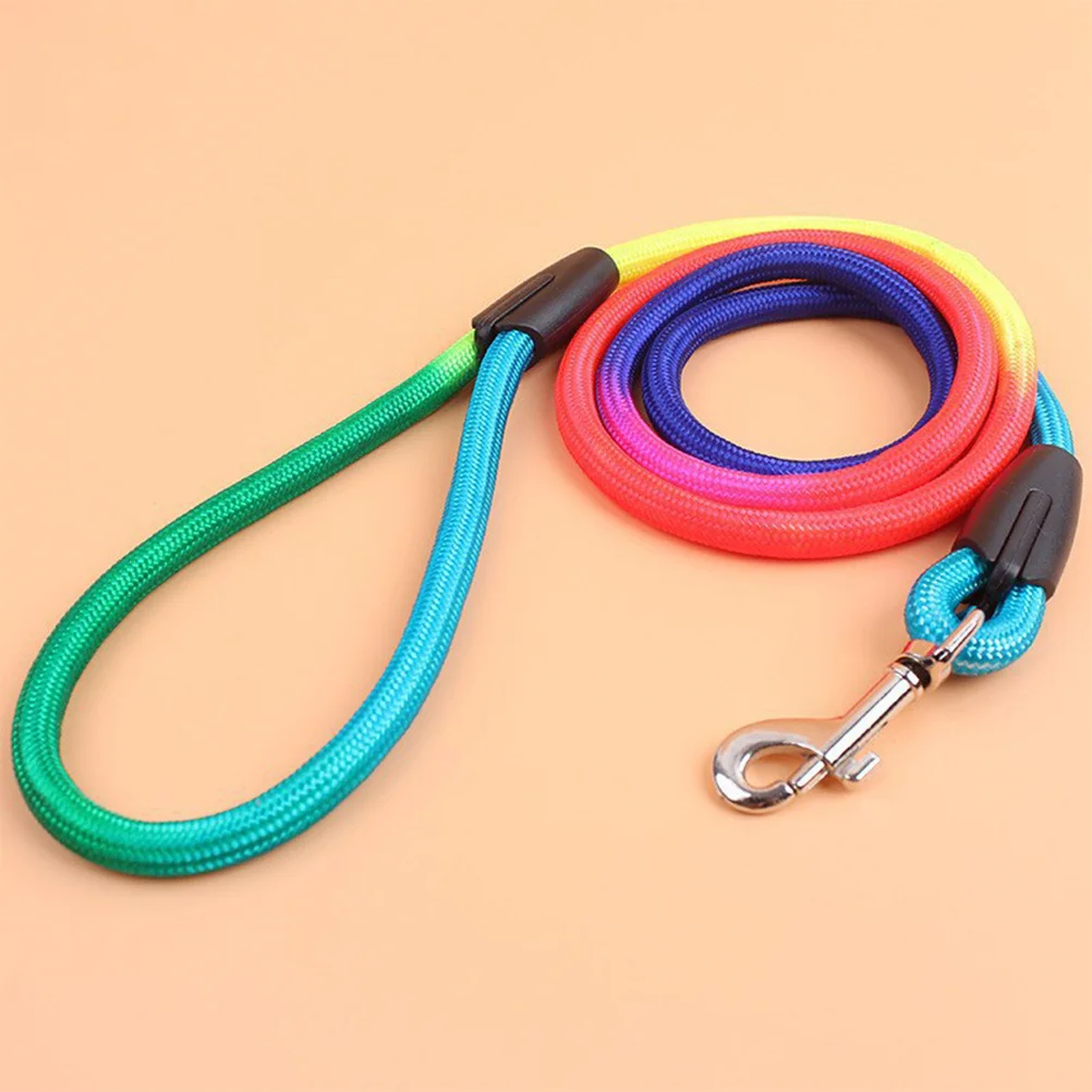 

1.2M Colorful Dog Leash Durable Pet Pulling Rope Ergonomic Handle Traction Cable Outdoor Walking Hauling Cable Dog Nylon Leash