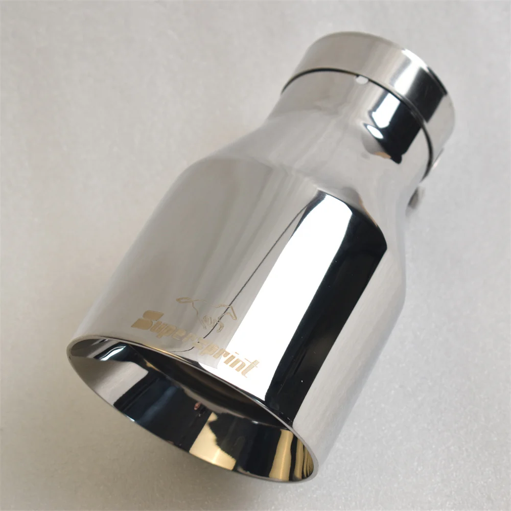 Supersprint 1 قطعة طرف العادم 2.5 بوصة مدخل 4 بوصة مخرج 6.9 "طويل 304 الفولاذ المقاوم للصدأ مائل تصاعد العادم العادم تلميح فوهة