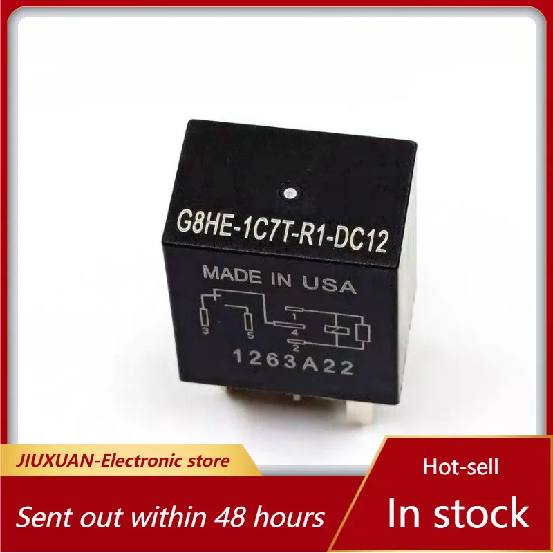 New 1pcs/lot G8HE-1C7T-R1-DC12 12V 5Pin Automotive Relay For Headlight Fan