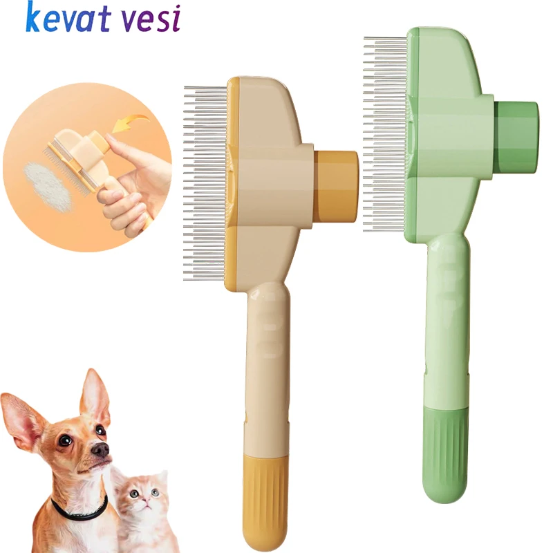 Pet Comb Professional Open Knot Pet Hair Removal Brush Durable Self Cleaning Dog Cat Grooming Massage Brush Pet Accessories