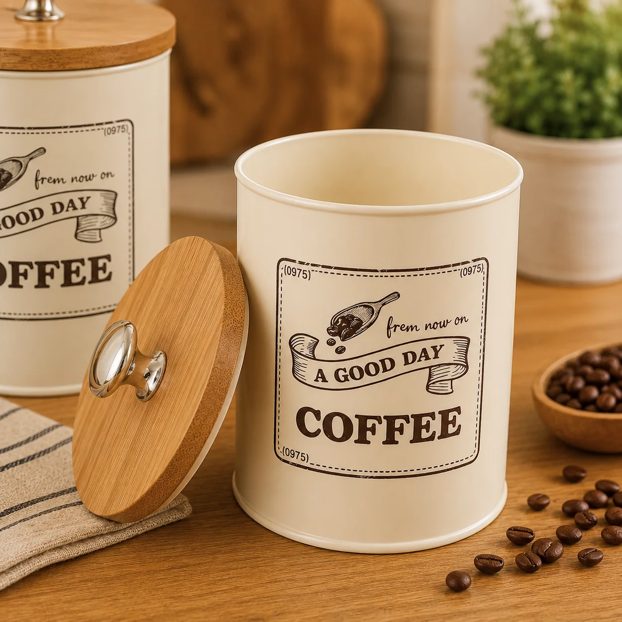 Vintage Coffee Sugar Tea Stora - đánh giá và giá Coffee Tea Canister Set