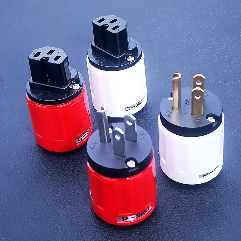 C-320 P-320 HIFI American style pure copper plug, fever American standard audio dedicated power cord tail plug