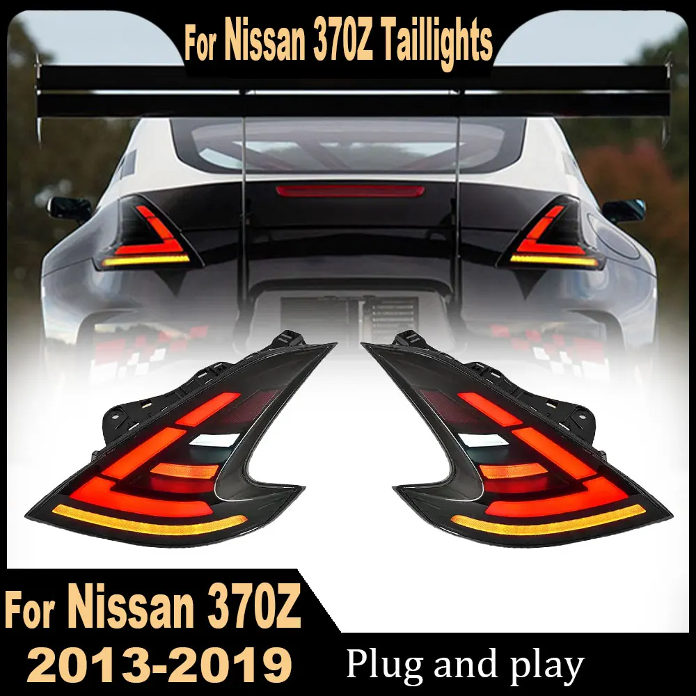 

Светодиодные автомобильные задние фонари для Nissan 370z 2013-2019 Обновление Модифицированные светодиодные задние фонари Динамический указатель поворота Тормозные DRL Автомобильные аксессуары