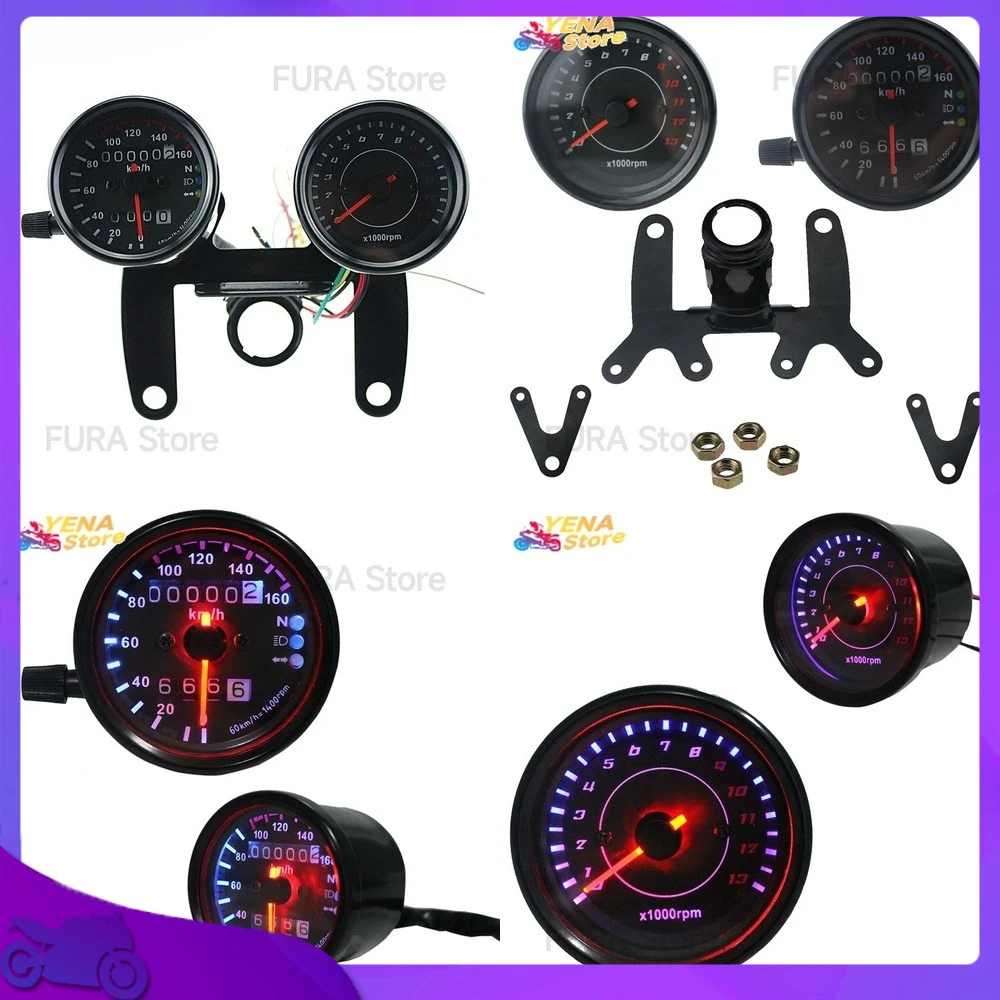 

Спидометр мотоцикла, одометр, комбинированный датчик, механический тахометр со светодиодной подсветкой, лампа для ночной езды, оптовая продажа для велосипеда