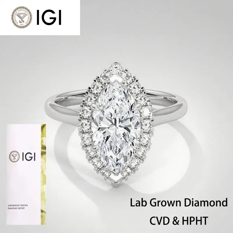 2Ct Marquise DEF/VS VVS Purity Lab Grown Diamond 14K 10K Gold  Anniversary Ring Proposal Ring for Her Best Gift For Anniversary