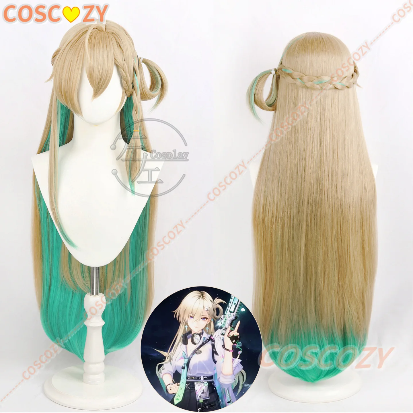 

Wuthering Waves Lynae Cosplay Wig Golden Green Long Hair Startorch Academy Heat Resistant Fiber Hair Festival Party Women Girls