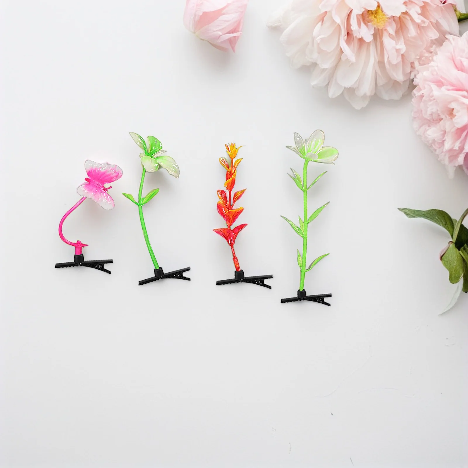 

20 pcs Plant Hair Clips Cute Decorative Plastic Child Variety Styles Fashion Accessory Party Hairpins Kids