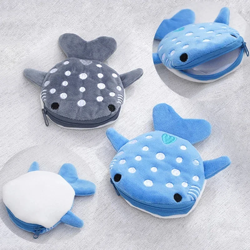 Cartoon Cute Children Coin Purse Cute Wallet Creative Whale Shark Avocado Plush Coin Bag Kawaii Zipper Bag Coin Pouch for Kids