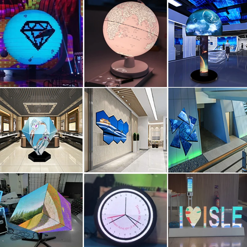 Outdoor Creative Magic Cube Cuboid Square Led Cube Display Screen Panel for Retail Store Shop Logo Advertising