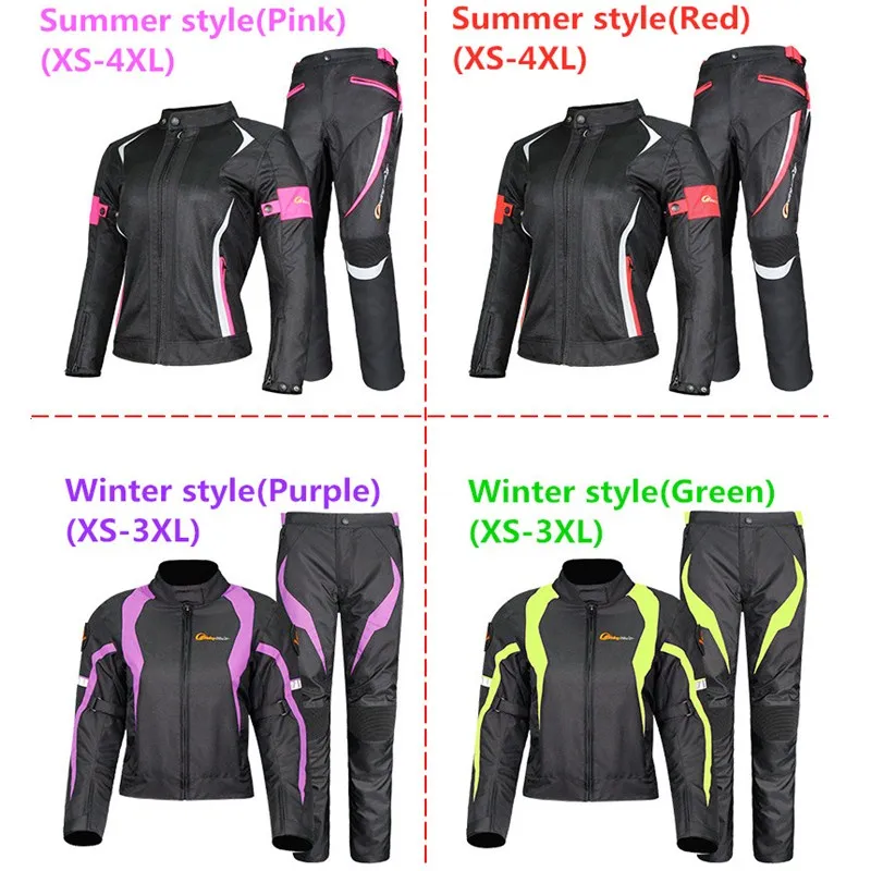 Women Motorcycle Jacket Riding Protective Armor Coat Summer Winter Waterproof Warm Lady Girl Clothing Anti-collision Wear JK-52