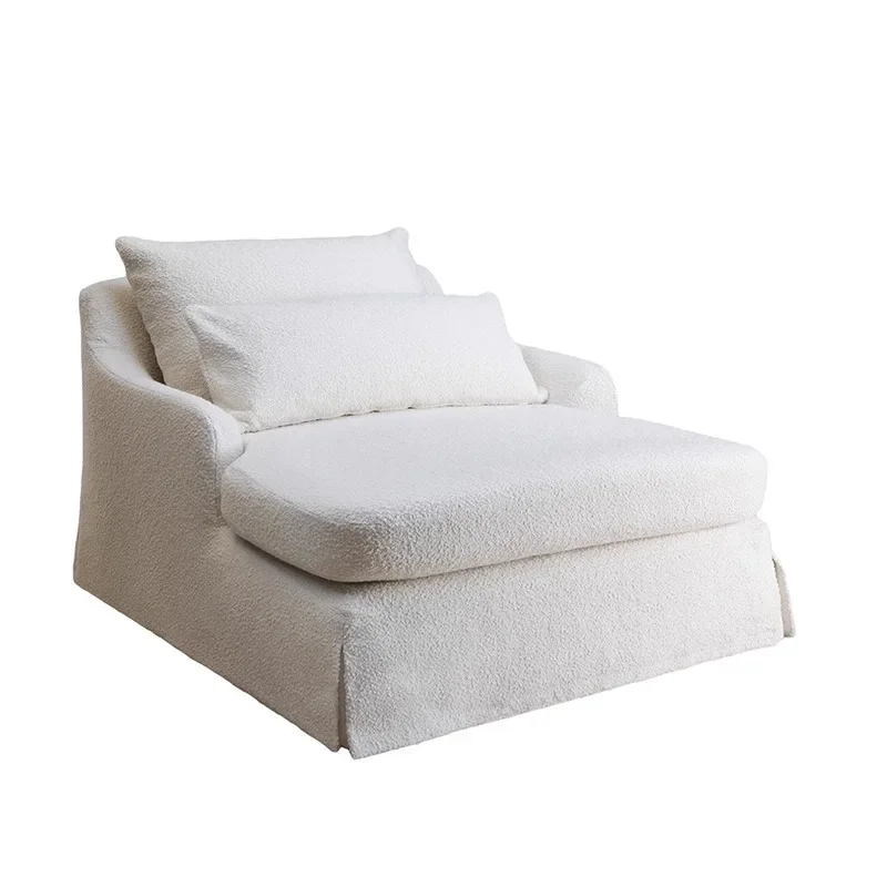 Modern simple linen fabric sofa removable and washable B & B hotel single sofa chair Nordic leisure sofa