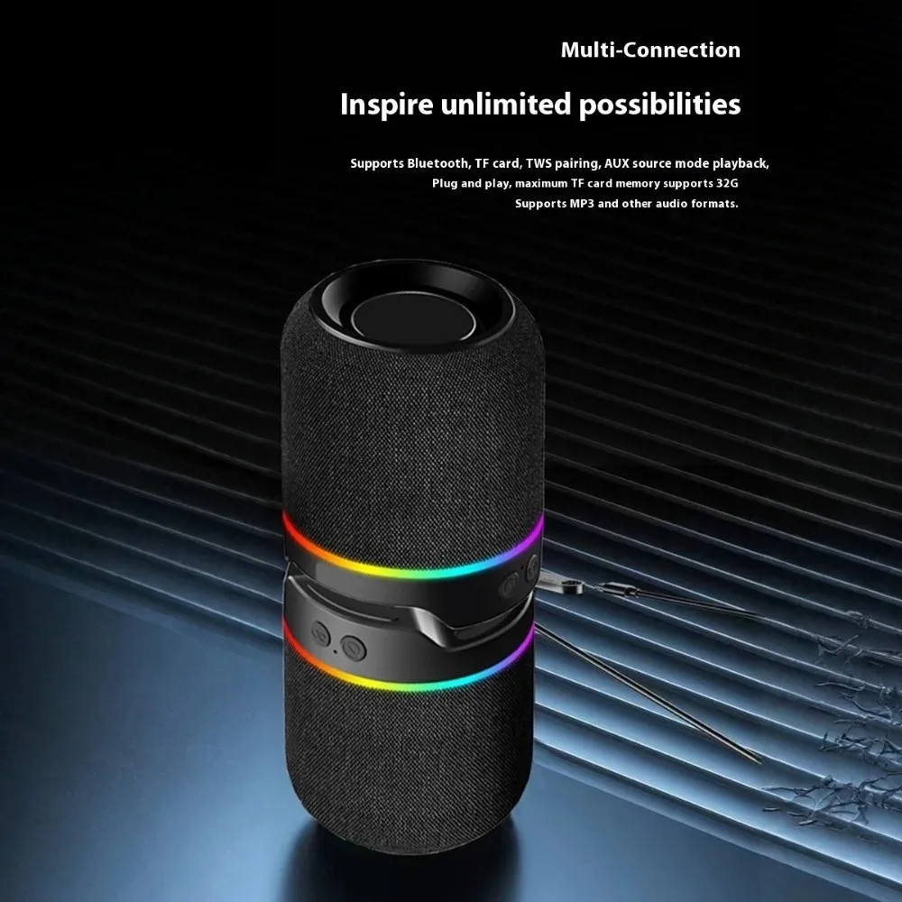 2-in-1 Magnetic Split Bluetooth Speaker RGB Colorful Lights Split&Combine Design Modular Bluetooth Speaker TWS Interconnect