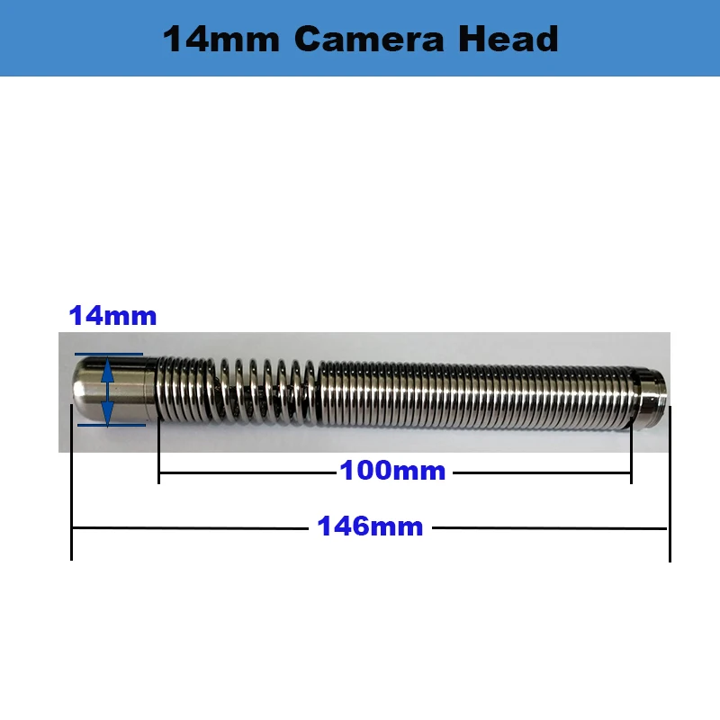 14mm 512Hz Camera Head 7" Pipe Inspection Sewer Endoscope Drain Pipeline Industrial Video Camera System with Meter Counter