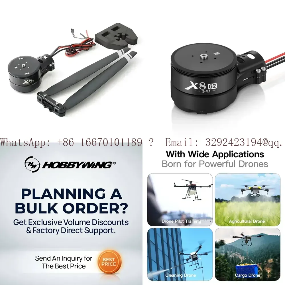 X8 G2 Kv100 8120 30-inch Prop 12-14S D35 D40mm X8-gG2 BLDC Motor 80A FOC Field Oriented Control ESC Integrated