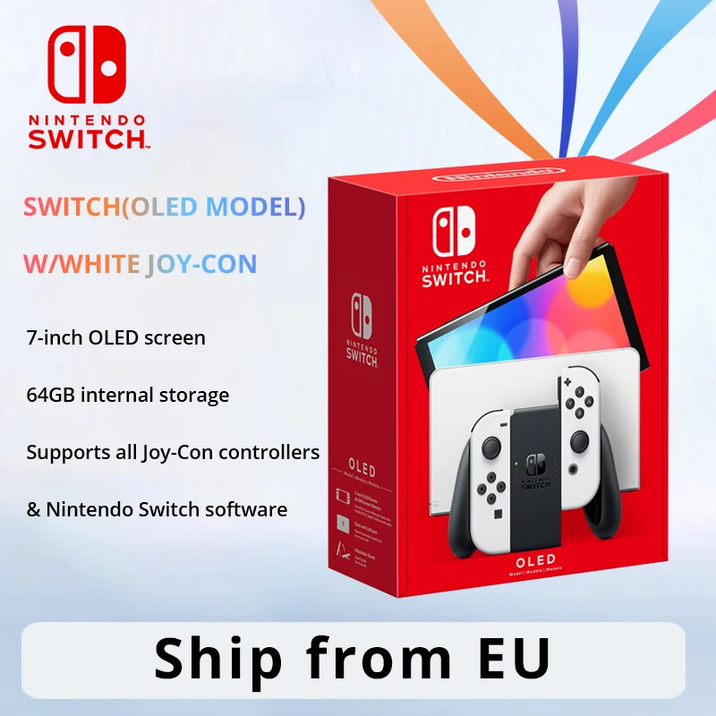 Modèle Nintendo Switch OLED blanc, poignée Joy-Con OLED de 7 pouces, audio amélioré, console réglable, mode TV stable, jeu vidéo