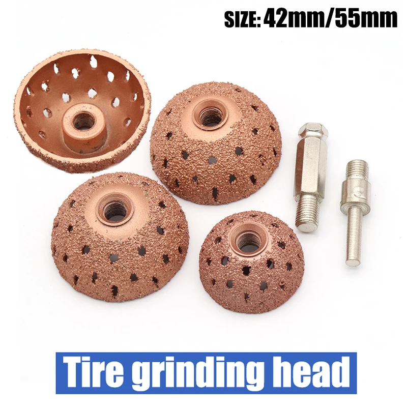 1 szt. Opony 42/55mm głowica szlifująca tarcza polerska/adapter do narzędzie do napraw ręcznych z buforem do opon profesjonalne narzędzie do naprawy opon naprawy elektronarzędzia